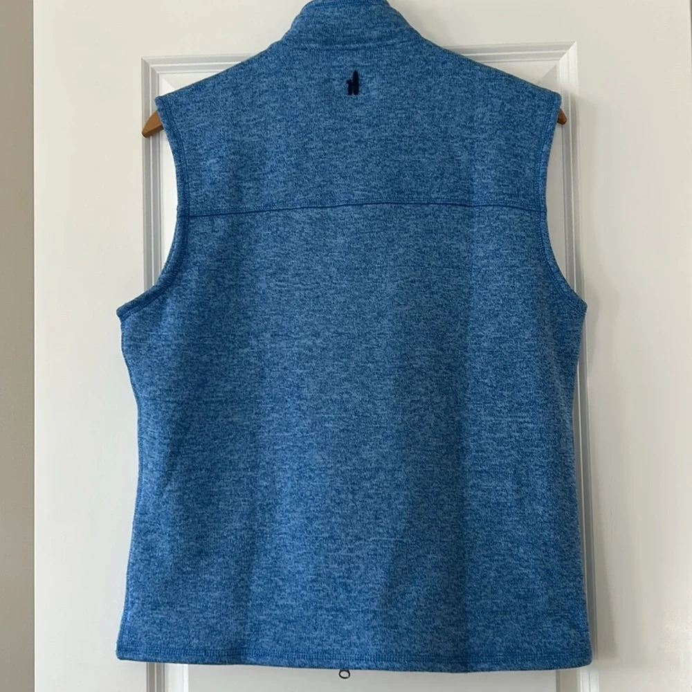 Johnnie-O Denalis Double-Zip Fleece Vest in Tide Blue w 3 Pockets Sz Medium